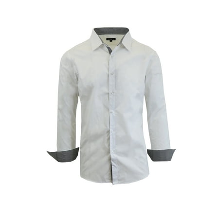 Men's Long Sleeve Casual Dress Shirt (Best Dress Shirts For Athletic Build)