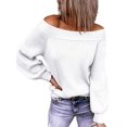 thumbnail image 1 of Pulls Femmes Robe Oversize Manches Longues Sexy hors Épaule Couleur Bloc Pull Pull Tops, 1 of 6