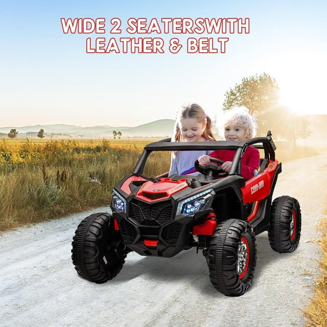 Royalbelle Red 24V Ride on Car with Remote Control, Powered Off-Road UTV