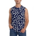 thumbnail image 2 of Lsque Daisies Flowers Print Men's Cotton Blend Sleeveless Muscle Shirts (S-3XL)- Moisture Wicking, Odor Protection, UPF 30+,Small, 2 of 8