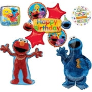 Sesame Street Elmo and Cookie Monster Birthday Party Supplies Balloon Bouquet Decorations