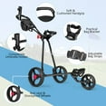 thumbnail image 5 of Resenkos Golf Carry Cart,Golf Stand Cart,3 Wheel Durable Foldable Steel Golf Cart with Mesh Bag, 5 of 8