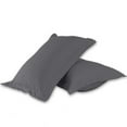 thumbnail image 5 of Mellanni Pillow Shams Set of 2, Decorative Pillow Cases with 2" Flange, King, Gray, 5 of 5
