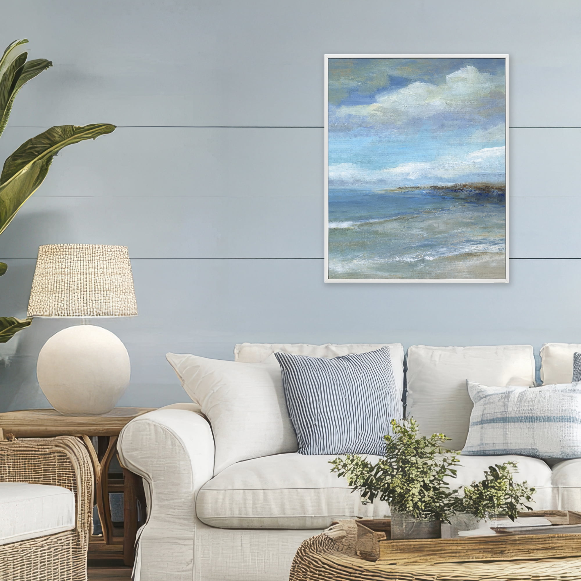 Stupell Industries Shore's Calm Breeze White Framed Giclee Art, design by Carol Robinson
