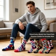 thumbnail image 5 of TELOLY 5Pairs Boot Socks for Women,Mid-Calf Style Womens Crew Socks,Four Seasons Long Socks,Combination2, 5 of 6