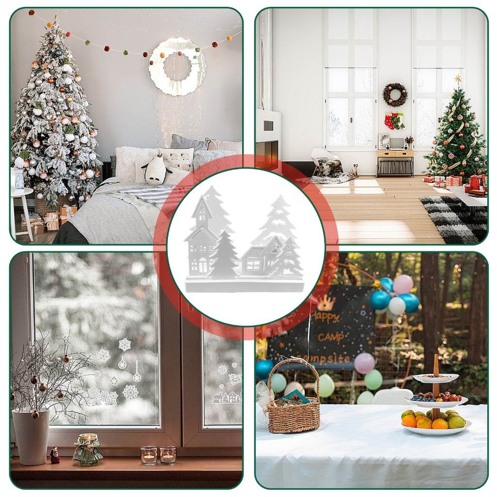 lanema House Shape Resin Mould Tree Silicone Molds DIY Candle Holder Mould for Festival