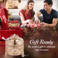 thumbnail image 7 of Matashi Home Decorative Dining Tabletop Showpiece Rose Gold Sugar Bowl, Honey Dish, Glass BowlDetailed Intricate Design and Flower on Cover with Crystal Studded Spoon, 7 of 7