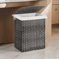 thumbnail image 6 of Laundry Hamper with Handwoven Rattan and Liner Bag Gray, 6 of 6