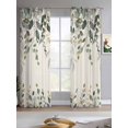 thumbnail image 2 of Green Eucalyptus Sheer Curtains 63 Inch Length 2 Panels Set for Living Room/Bedroom, Farmhouse Weeping Leaves on Linen Kitchen Curtains Grommet Semi-Sheer Curtains Drapes Window Treatments 42"x63"x2, 2 of 7