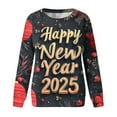 thumbnail image 4 of Bcresic 2025 Happy New Year Shirts for Women Long Sleeve Pullover Tops Juniors Loose Crewneck Tunic Tshirts Fashion Colorful Outfit Spring Sweatshirts,#07_Happy New Year Red,Large, 4 of 4