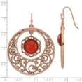 thumbnail image 2 of Shepherd hook Copper-tone Circle Filigree With Sienna Crystal Long Drop Dangle Earrings 38x24mm Wide Dangle Earring for, 2 of 2