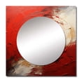 thumbnail image 2 of Designart "Spiraling Red and Gold Whimsical Whirl I" abstract spirals Red Large Square Mirror - Square Bedroom Mirror Printed Wall Decor - Modern Square Printed Wall Mirror Art, 2 of 5