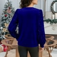 thumbnail image 3 of yillto Women's Velvet Blouse Sequin Long Sleeve Tops Business Work Dressy Clothes Party Office Outfits, 3 of 7