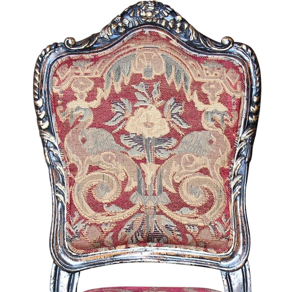 French-Inspired Suzanna Vanity Chair in Red Chenille