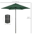 thumbnail image 3 of Outsunny 6.6FT Patio Umbrella, Outdoor Parasol with 6 Solid Ribs, Green, 3 of 10