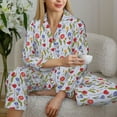 thumbnail image 5 of KLL Tulips Flowers Print Women's Long Sleeve Pajamas with Pants Sleepwear Loungewear 2 Set-XX-Large, 5 of 7