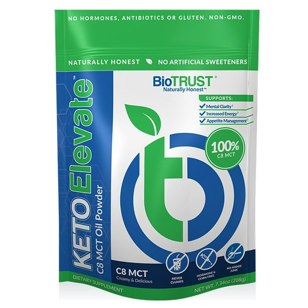 Biotrust Keto Elevate Pure C8 Mct Oil Powder Ketogenic Diet Supplement Keto Coffee Creamer Clean Energy Mental Focus And Clarity 100 Caprylic Acid 20 Servings Walmart Com