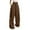Brown, variant on Women Elegant High Waisted Trousers for Women Comfortable Wear with Functional Pockets Pure Color Casual Pant White M