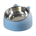thumbnail image 1 of Cuenco de acero inoxidable para gatos y perros, con protección para las vértebras cervicales y boca oblicua, cuenco para comida para mascotas., 1 of 5