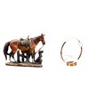 thumbnail image 1 of Estante con escultura ecuestre de resina, decoración artística para el hogar, figura de animal, soporte metálico para botellas, organizador para ofici, 1 of 8