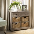 thumbnail image 2 of Safavieh Kids Herman Dressers Storage Unit with Wicker Baskets, White, 2 of 11