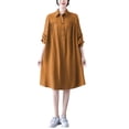 thumbnail image 1 of Túnica de mujer Camisas con botones Vestido suelto Mangas largas Cuello vuelto Vestido informal d MABOTO Vestido, 1 of 7