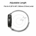 thumbnail image 5 of FIEWESEY 20mm Watch Band Compatible with Garmin Forerunner 245,Approach S42 S12,Vivomove 3,Vivomove Style,Galaxy Watch 5 40mm 44mm,Watch 5 pro 45mm Nylon Sport Strap for Garmin Samsung Watch(Silver), 5 of 6