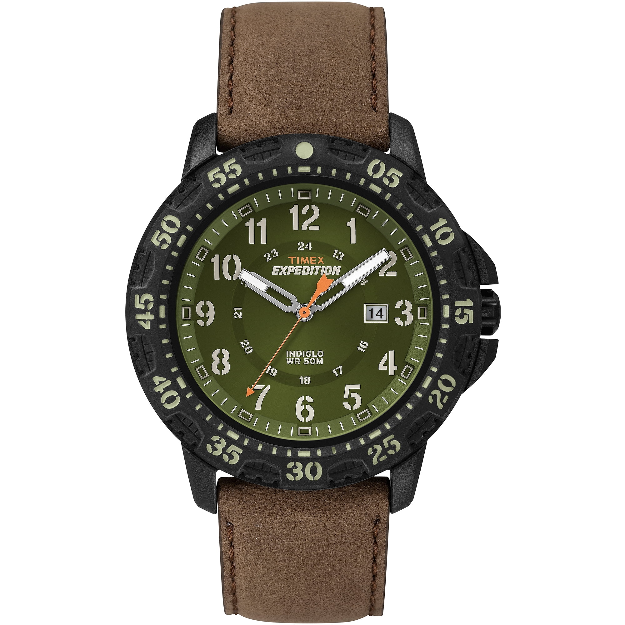 Timex Men's Expedition Gallatin Watch, Brown Leather Strap Walmart
