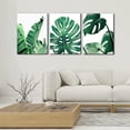 thumbnail image 2 of 3 Panels Canvas Wall Art for Living Room Tropical Jungle Island Green Plants Nature Wilderness Photography Pictures Painting Modern Artwork Stretched and Framed Ready to Hang - 12" x 16" x 3, 2 of 6