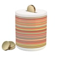 thumbnail image 1 of Abstract Piggy Bank, Vivid Horizontal Colorful Striped Lines Background Rainbow Bars Display, Ceramic Coin Bank Money Box for Cash Saving, 3.6" X 3.2", Multicolor, by Ambesonne, 1 of 4