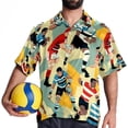 thumbnail image 4 of Football Men's Casual Printed Hawaiian Poplin Button Down Short Sleeve Beach Shirt Unisex, 4 of 6