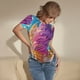 thumbnail image 3 of Balery Rainbow Melting Ice Cream Body de cuello redondo de manga corta para mujer Tops de manga corta Tops básicos-Medium, 3 of 7