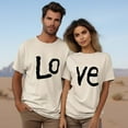 thumbnail image 3 of Cute “LO VE” Couple Valentine’s Day T-Shirt, Matching Couples Tee, Gift for Him & Her, 3 of 6