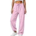 thumbnail image 6 of Noric Women's Jogger Pants High Waist Drawstring Elastic Waist with Pockets Adjustable‑Hem Relaxed‑Fit Casual Trousers, 6 of 6