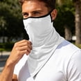thumbnail image 2 of UPF 50 UV Protection Triangle Neck Gaiter with Ear Loops Breathable Cooling Sun Face Mask Windproof Bandana Scarf for Cycling Fishing Motorcycle Running Outdoor Sports White Free Size, 2 of 4