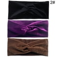 thumbnail image 3 of Bangcool Twisted Headbands Solid Color - 3PCS Elastic Yoga Head Wraps Stretch Headbands, 3 of 10