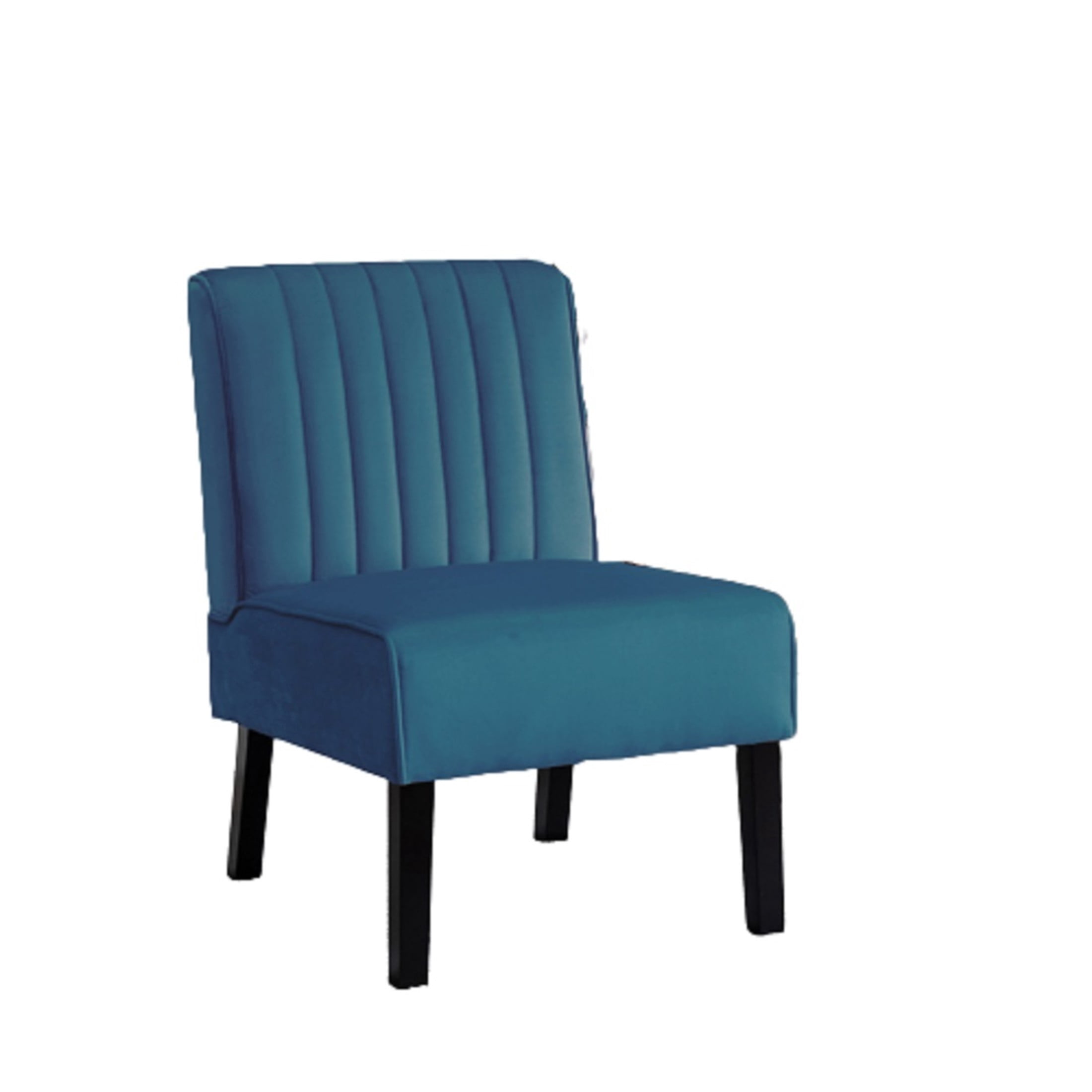 GDF Studio 29.5" Mid-Century Modern Accent Chairs Set of 2 with Channel Tufted Velvet Upholstery, Blue