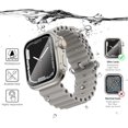 thumbnail image 3 of GHSDFBB 2 in 1 Waterproof Case [Ultra Appearance] for Apple Watch 44mm Screen Protector, 360 Protective Glass Face Cover Hard PC Bumper + Back Frame for iWatch Series 6 5 4 SE 44 mm, Titanium, 3 of 7