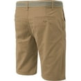 thumbnail image 3 of Ma Croix Mens Twill Chino Shorts with Belt Casual Roll Up Flat Front Classic Fit Pants, 3 of 5