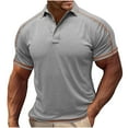 thumbnail image 1 of Camisa Casual Sólida de los Hombres, Top de Manga Corta de Ajuste Suelto de Verano con Bolsillo de Botón para Uso Al Aire Libre Y Diario, Blusa Ligera, 1 of 6