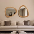 thumbnail image 5 of WallBeyond Irregular Natural Wood Frame Wall Mirror for Bathroom, Asymmetrical Home Wall Decor, 23.5 × 19 inch, 5 of 7
