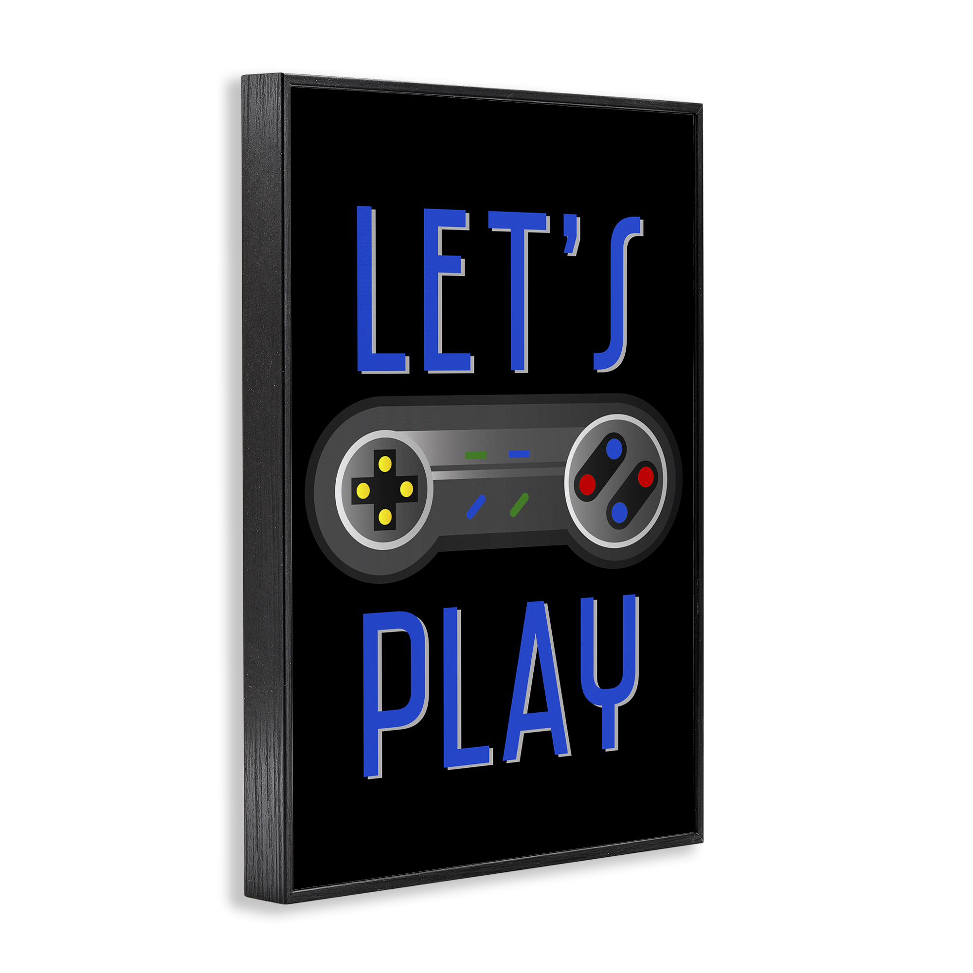 Stupell Industries Vintage Lets Play Games Typography Painting Black Framed Art Print Wall Art, 20 x 30