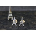 thumbnail image 4 of Dazzlingrock Collection Round White Diamond Eiffel Tower Pushback Stud Earrings for Women (0.15 ctw, Color I-J, Clarity I1-I2) in 18K Yellow Gold, 4 of 6
