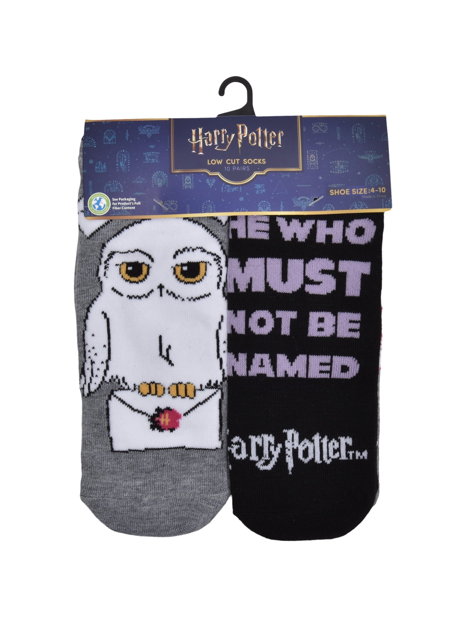 Warner Bros Harry Potter Womens 10-Pack Low-Cut Socks, Shoe Size 4-10
