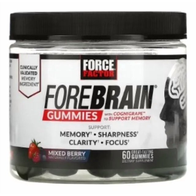 FORCE FACTOR | Forebrain Gummies, Mixed Berry 60 gomitas brain booster