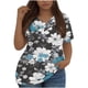 thumbnail image 1 of Mujeres Tops Casual Manga Corta V-Cuello Botón Decoración Plisado Blusa para Más Tamaño L-5xl, 1 of 3