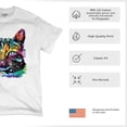 thumbnail image 4 of Tee Hunt Dean Russo Thoughtful Cat T-Shirt Colorful Pet Kitten Eyes Men's Tee, Ash Gray, 3X-Large, 4 of 5