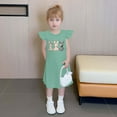 thumbnail image 4 of GaThRRgYP Girls Dresses Baby Girl Clothes,Toddler Girls Dress Summer Ruffle Sleeve Sundress Outfit for Kids 4-14T Green 4 Years, 4 of 7