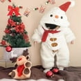 thumbnail image 1 of Disfraz de muñeco de nieve navideño para bebé niño, mono de muñeco de nieve con capucha y bufanda, conjunto de felpa polar de invierno para niña, disfraz divertido de fiesta de muñeco de nieve para, 1 of 7