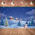 thumbnail image 3 of Winter Wonderland Banner Snowy Scene Christmas Decorations Snowman Backdrop for Holiday Party Celebration Festive Display, 3 of 9